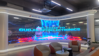 Écran LED transparent flexible ultra-fin |   Écran invisible holographique LED en verre à haute luminosité avec affichage en cristal LED
