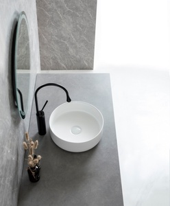 <span class=keywords><strong>Lavabo</strong></span> <span class=keywords><strong>Circular</strong></span> Negro Mate de Lujo para Hotel, Mueble de Baño Moderno de Estilo Minimalista, <span class=keywords><strong>Lavabo</strong></span> de Cerámica - Product Image 3