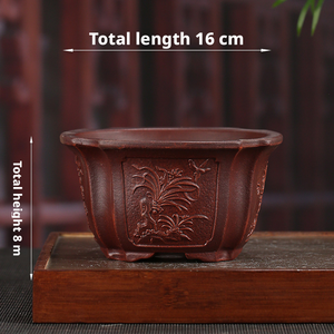 Maceta de Bonsái Hecha a Mano de Arcilla Púrpura Yixing, Sin Esmaltar, Transpirable, Maceta de Cerámica China Vintage para Suculentas, Decoración del Hogar - Product Image 5
