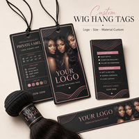 Ensemble d'étiquettes personnalisées pour perruques, étiquettes imprimées en couleur, cartes d'entretien des cheveux et emballages pour mèches de cheveux pour marque d'extensions capillaires