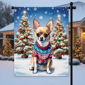 Bandera decorativa de poliéster para jardín de Navidad de Chihuahua, impresión digital, arte para colgar en la pared, grande, multicolor - Product Image 2