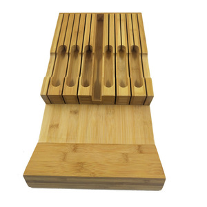 ที่วางมีดไม้ไผ่ 8 ช่อง ที่วางอ่างล้างจานในครัวที่ทนทาน สไตล์มินิมอลทันสมัย - Product Image 2