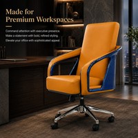 Chaise de bureau moderne en cuir bleu avec cadre en fibre de carbone, dossier bas, pivotante, pour salle de réunion, pour bureau, hauteur réglable