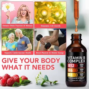 Gotas Líquidas de Complejo de Vitamina B, <span class=keywords><strong>B12</strong></span>, B6, <span class=keywords><strong>B1</strong></span>, para Energía Física, Salud del Cerebro, Corazón y Digestión - Product Image 4