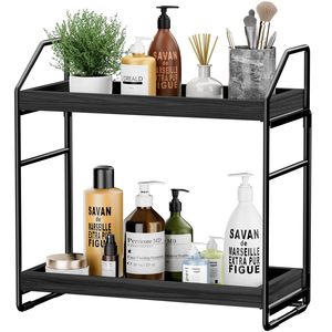 Bedroom Kitchen Spice Rack Adjustable 2-Tier Bathroom Countertop <strong>Organizer</strong> Standing Cosmetic Storage Shelf for <strong>Bath</strong> - Product Image 5