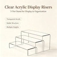 Présentoirs en acrylique transparent à 3 niveaux en forme de U, ensemble de supports de présentation en acrylique pour cosmétiques, figurines de collection, vitrine de vente au détail, organisateur