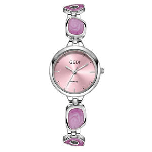 Montre élégante pour femme à cadran rond, bracelet en acier simple, montre-bracelet à quartz décontractée - Product Image 3