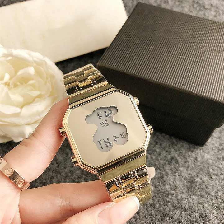Fashion Brand Famous Designer Bear Luminous LED Digital Wrist Watch