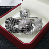 Ensemble de bijoux de mariage brillants de haute qualité H149C, cadeau pour femme, tendance, romantique, bracelet et bague, ensemble de 2 bijoux, nouveauté