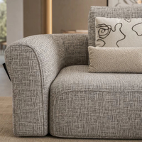 Neu eingetroffen: Modernes Designer-Modulsofa aus Tweed-Stoff, breite Armlehnen, gerade Form, anpassbar für große Wohnzimmer