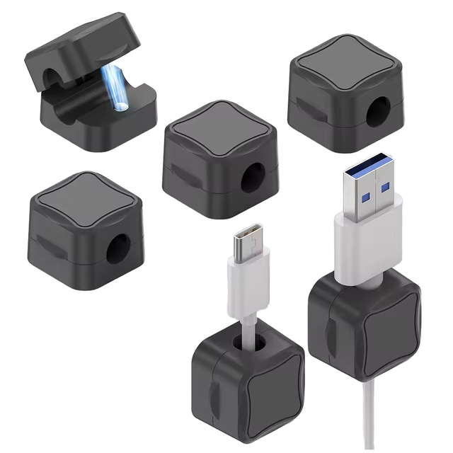 Magnetic Cable Clip Cord Holder Adhesive Wire Holder Keeper Organizer for Home Office Car Under Desk Cable Management