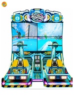 Machine d'arcade de course de bateaux à rames extrêmes avec écran quadruple de 55 pouces pour parcs d'attractions et magasins de jouets