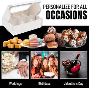 Boîte à mini-truffes blanche avec fenêtres et séparateurs, boîtes <span class=keywords><strong>de</strong></span> boulangerie TRÈS PETITES, boîtes à truffes carrées pour offrir en <span class=keywords><strong>cadeau</strong></span> - Product Image 3