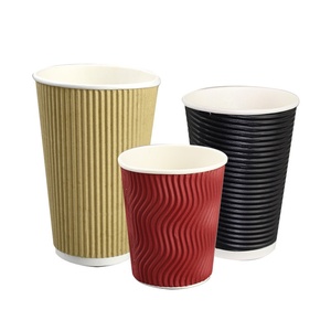 Vaso de Papel Desechable Blanco Minimalista P&M, Grueso, de Doble Pared, Aislado, de Grado Alimenticio, con Tapa Blanca para Café, Vino, Agua Mineral - Product Image 2
