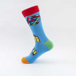 Chaussettes mi-mollet à motifs colorés <span class=keywords><strong>Funky</strong></span> Happy Street Style Fashion Crew <span class=keywords><strong>Bas</strong></span> en coton peigné pour personnes Chaussettes mi-mollet 2025 - Product Image 4