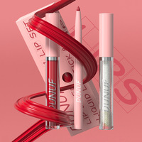 Kit de maquillage pour les lèvres 3 en 1 : crayon à lèvres, rouge à lèvres, gloss, crayon à lèvres lisse et waterproof, huile à lèvres hydratante et scintillante