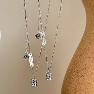 S925 Pure Silver Retro <b>Small</b> <b>Light</b> Bulb Pendant High-End Sparkling Pearl Chain for Sweater Strong <b>Light</b> Necklace Niche Design - Product Image 1
