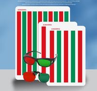 3 cartes de lecture rouge et verte pour l'amblyopie visuelle, le strabisme, l'amblyopie visuelle, le strabisme, carte d'entraînement à la désinhibition