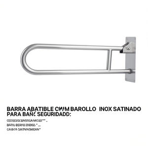Barra Abatible con Portarrollos de Acero Inoxidable Satinado para Baño de Seguridad - Product Image 2