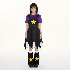 Costume Poppy Playtime Lily, T-shirt violet, salopette noire à étoiles, ensemble de tenue de cosplay anime - Product Image 1