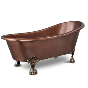 Baignoire rectangulaire en cuivre à pattes de chat CH-799 Indian Home Crafts avec couvercle, finition mosaïque intérieure classique polie pour salle de bain - Product Image 4