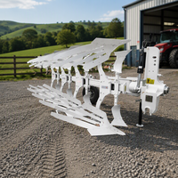 Charrue réversible hydraulique à 5 socs montée sur tracteur, cultivateur agricole