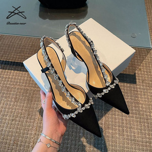 <span class=keywords><strong>Scarpe</strong></span> <span class=keywords><strong>da</strong></span> Donna Eleganti con Strass e <span class=keywords><strong>Tacco</strong></span> a Spillo, Punta Affusolata, Modello Slip-On, Ideali per Matrimoni e Feste, Collezione Estiva Autunnale - Product Image 2