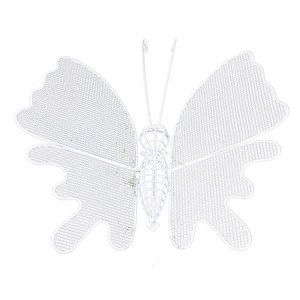 Sculpture de papillon lumineuse creuse en fil de fer et acier inoxydable pour aménagement paysager extérieur - Product Image 2