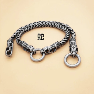 Pulsera de Cadena con Cabeza de Serpiente yunnique, Acero Inoxidable 316, Joyería Unisex, Regalo, Diseño de Animal del Zodiaco a la Moda - Product Image 2