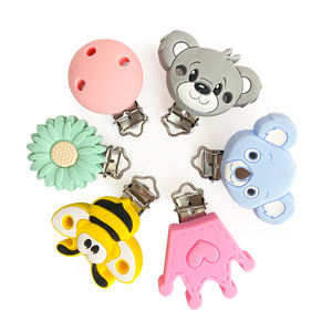 Vente en gros, attache-sucette en silicone de qualité alimentaire sans Bpa personnalisé, chaîne de sucette de dentition pour bébé, support de clip factice pour bricolage - Product Image 2