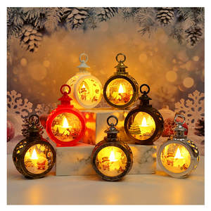 Lanterne LED portable ronde blanche <span class=keywords><strong>et</strong></span> <span class=keywords><strong>rouge</strong></span> pour la décoration <span class=keywords><strong>de</strong></span> Noël, veilleuse pour enfants, lumière <span class=keywords><strong>de</strong></span> Noël, ornement <span class=keywords><strong>de</strong></span> table - Product Image 3