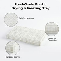 Plateau en plastique perforé en HDPE de qualité alimentaire, empilable, pour la conservation des fruits de mer et de la viande, ventilé, pour congélation rapide individuelle (IQF)