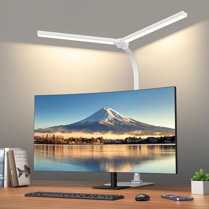 Super Heldere Werkbank Lamp Bureau Flexibele Dimbare Desktop Lamp Verstelbare Scherm Bar Led Bureaulamp Voor Het Lezen Van Thuis Kantoor