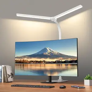 슈퍼 밝은 작업대 램프 책상 유연한 밝기 조절이 가능한 데스크탑 램프 홈 오피스 독서를위한 조정 가능한 스크린 바 LED 책상 램프