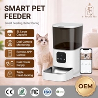 Comedero Inteligente para Mascotas a Prueba de Agua de 4L con Cámara WiFi, Doble Alimentación, Temporizador, Certificado RoHS, OEM ODM, Dispensador Automático de Comida para Gatos para Tiendas de Mascotas