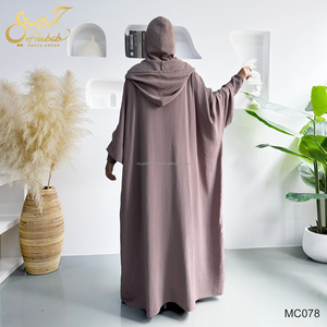Dubai Turkey Women <strong>Hoodie</strong> Abaya Islamic Clothing Wholesale Hooded Black Abaya for Prayer - Product Image 4