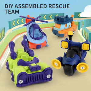Ensemble <span class=keywords><strong>de</strong></span> jouets <span class=keywords><strong>de</strong></span> construction éducatifs à assembler soi-même : Équipe <span class=keywords><strong>de</strong></span> sauvetage, <span class=keywords><strong>Hélicoptère</strong></span>, Bateau <span class=keywords><strong>de</strong></span> pompiers, Voiture <span class=keywords><strong>de</strong></span> <span class=keywords><strong>police</strong></span>, Moto, Voiture <span class=keywords><strong>de</strong></span> course - Product Image 2