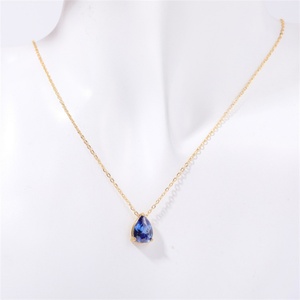 Wholesale Crystal Charms for Jewelry Making Women Necklace Stainless Steel Waterdrop 12 Birthstone Zircon Pendants Gift - Product Image 6