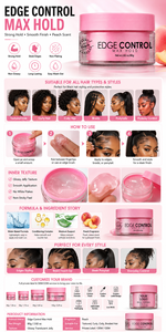 Cire coiffante parfumée aux fruits à tenue forte pour cheveux naturels, bords lisses, perruques, tresses et baby hair - Product Image 2