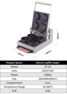 <span class=keywords><strong>Mini</strong></span> machine à pizza commerciale 1260W crêpière gaufrier Pizza Maker <span class=keywords><strong>4</strong></span> <span class=keywords><strong>Mini</strong></span> Machine à pizza Machine à crêpes multifonctionnelle antiadhésive - Product Image 2