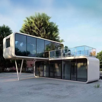 Maisons conteneurs modulaires portables pour hôtels commerciaux, capsules préfabriquées, petits appartements/villas en acier écologiques