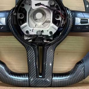 Expédition rapide, volant en fibre de carbone avec marquage blanc pour BMW M3 M4 F80 F82 E90 E91 E60 X5 F15 X6 F16 F10 F30 F32 F36 F60 - Product Image 2