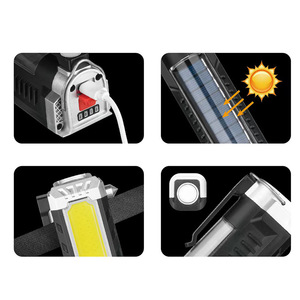 Cob <b>Working</b> <b>Light</b> Solar Powered Aluminum Alloy Body With Hook And Magnet Portable White <b>Light</b> 12V Input - Product Image 2