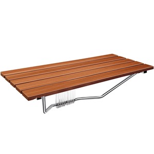 Siège de douche pliable mural 36 pouces en bois de teck, équipement de sécurité pour salle de bain - Product Image 1