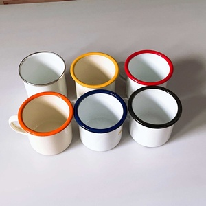 Tasses en émail blanches en gros de l'usine chinoise, tasses à café en émail personnalisables avec logo pour le voyage - Product Image 5