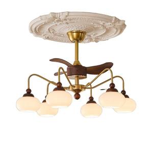 Un nouveau <span class=keywords><strong>lustre</strong></span> <span class=keywords><strong>ventilateur</strong></span> à spectre complet avec une lampe en kaki dans un salon de style moyen et un plafond de style shanghai <span class=keywords><strong>ancien</strong></span> - Product Image 5