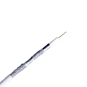 백색 PVC 외부 직경 7.5mm 철사 18AWG 케이블 4 보호된 HD 디지털 방식으로 텔레비젼 열성적인 케이블 CCTV 동축 케이블