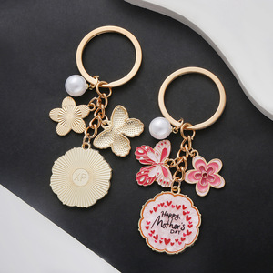 <span class=keywords><strong>Mejor</strong></span> Día DE LA MADRE Regalo de cumpleaños único Pink Mom Llavero Pearl Heart Butterfly Flower Charms Car Bag Backbag Keyring Made Metal - Product Image 2