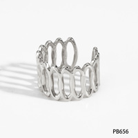 Bague large ondulée géométrique en acier inoxydable 316 Gaovo pour femme, bijou fantaisie superposé, accessoire de mode, cadeau