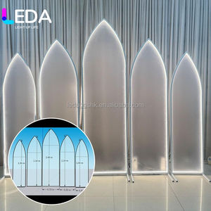 Arche de mariage LEDA en métal blanc à haute transmission lumineuse pour événements, décoration de toile de fond, support lumineux pour cérémonie et accessoires de fête - Product Image 1